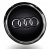 Dekielek Felgi Emblemat Audi 60mm / 55mm Czarno Srebrny