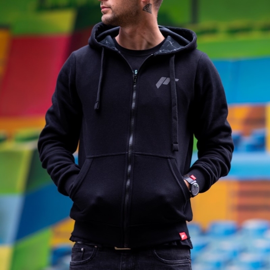 JR Unisex Zip Hoodie Logo Black Rozmiar XS