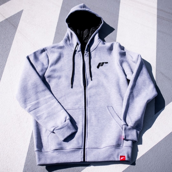 JR Unisex Zip Hoodie Logo Light Grey Rozmiar L