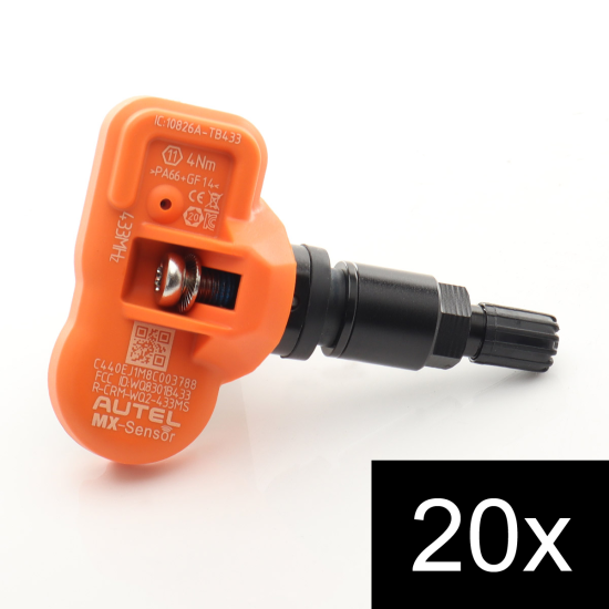 20szt TPMS Autel MX-Sensor 433MHz Metalowy trzpień Czarny